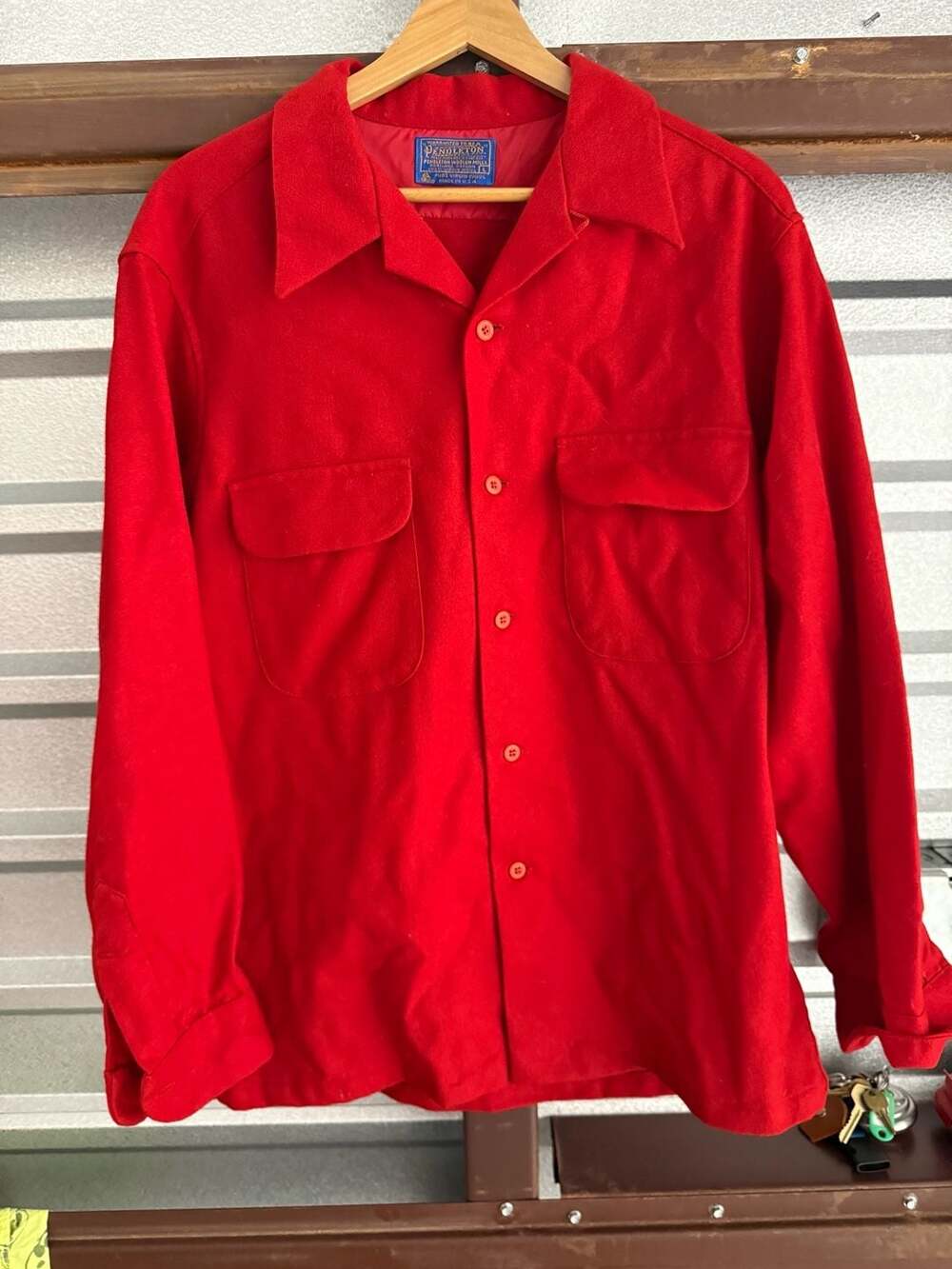 Pendleton Red Wool Shirt Jacket Size L